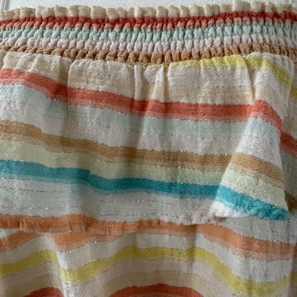 Lovers + Friends Tiered Ruffle Stripe Mini Dress Size L multicolor vacation - Picture 10 of 10